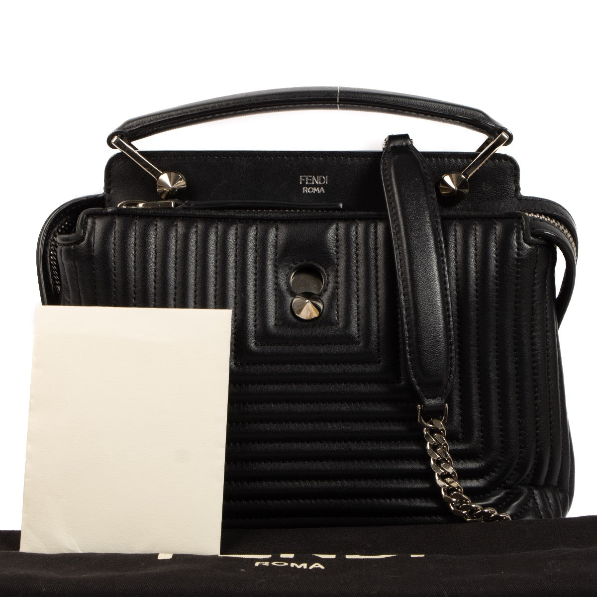 Sac Fendi DotCom petit format en cuir nappa noir