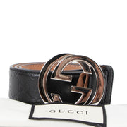 Shop now for your pre-loved, 100% authentic Gucci Black Leather Monogram GG Buckle Belt, at Labellov.