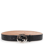 Shop now for your pre-loved, 100% authentic Gucci Black Leather Monogram GG Buckle Belt, at Labellov.