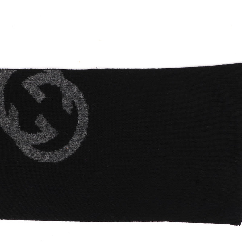 Buy an authentic second-hand Gucci Black Grey Wool Nylon Scarf in very good condition at Labellov in Antwerp in very good condition.