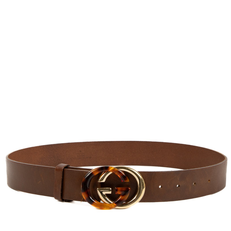 Shop 100% authentic second-hand Gucci Brown Interlocking G belt in size 95 on Labellov.com