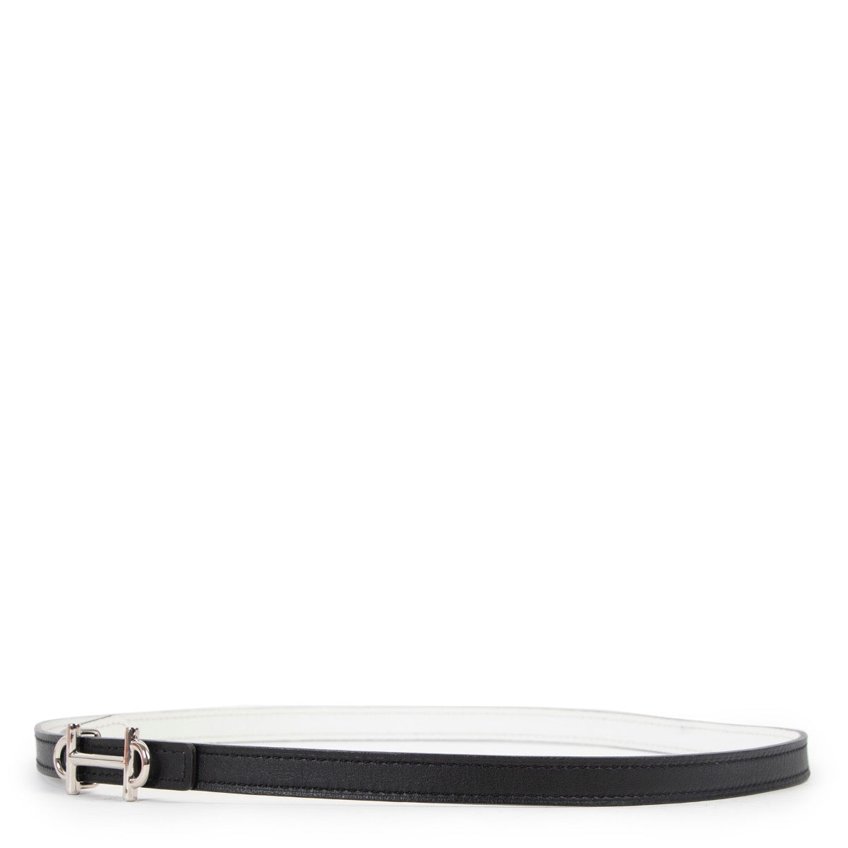 shop safe online buy 100% authentic Hermès Gamma Black Swift/White Epsom Reversible Belt at labellov