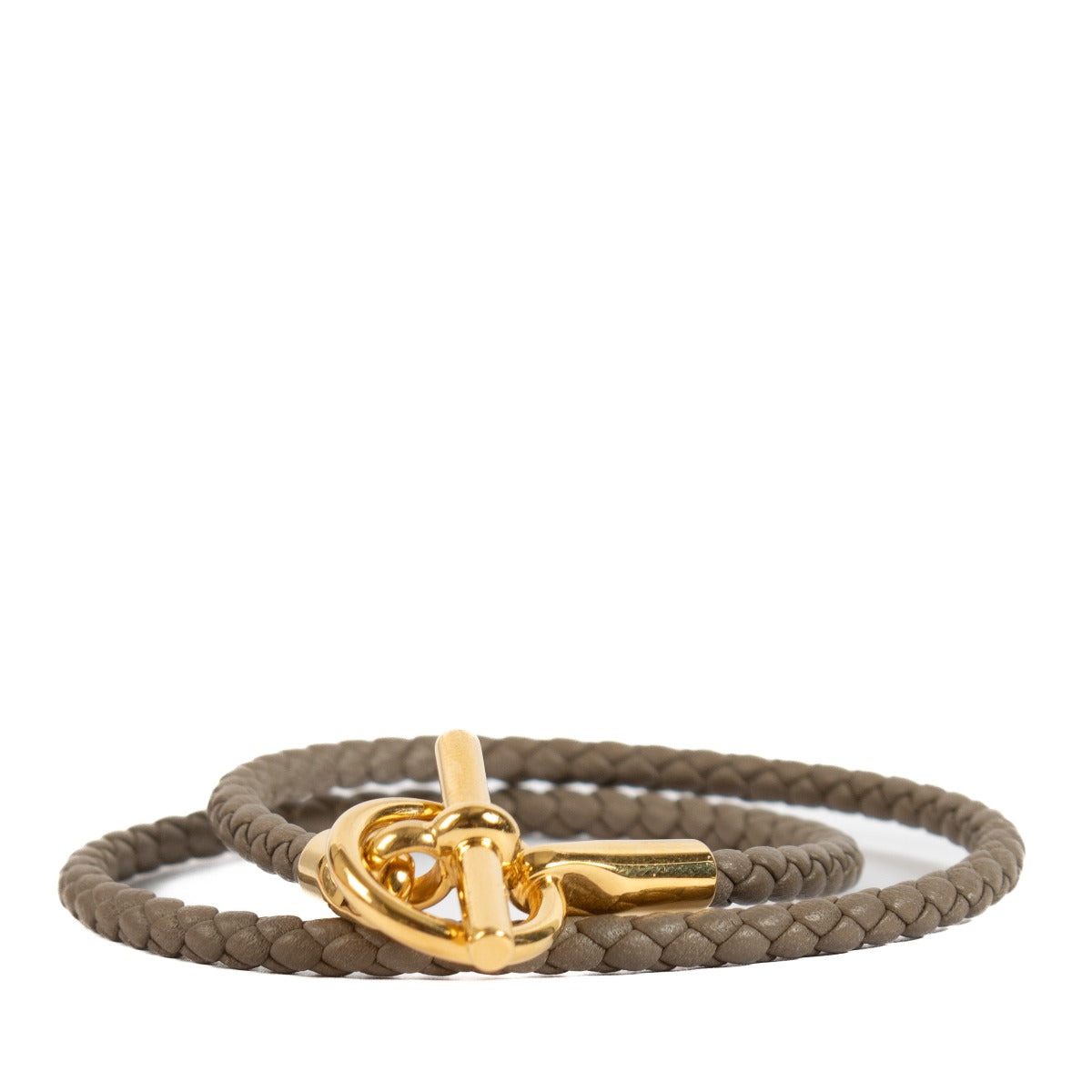 Shop safe online at Labellov in Antwerp, Brussels and Knokke this 100% authentic second hand Hermès Étoupe Glenan Double Tour Bracelet