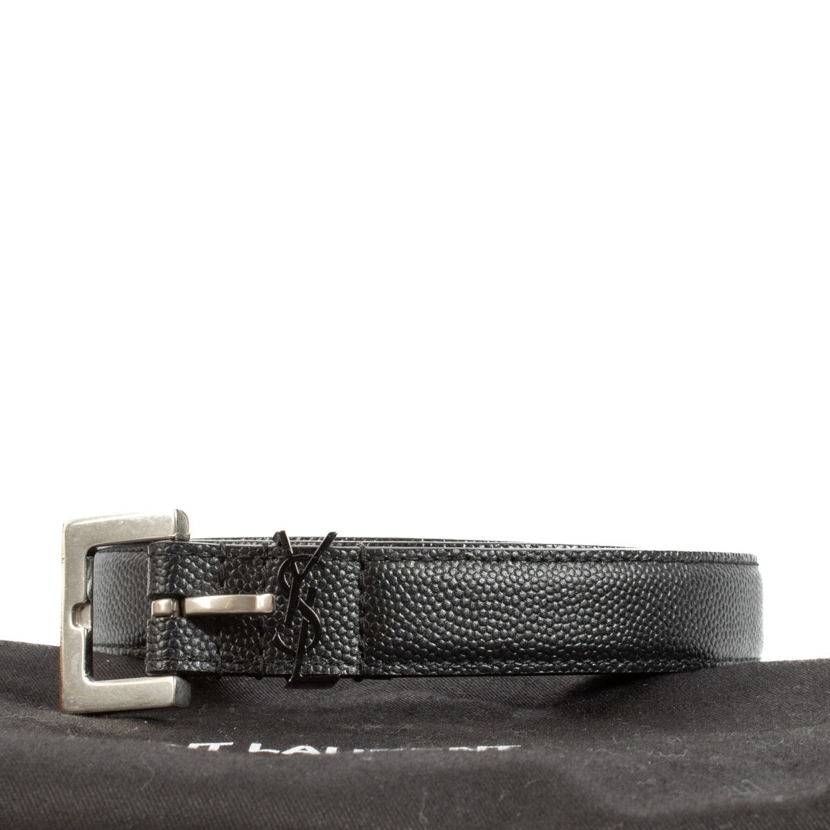 shop 100% authentic Saint Laurent Black Cassandre Belt - Size 75 on Labellov.com