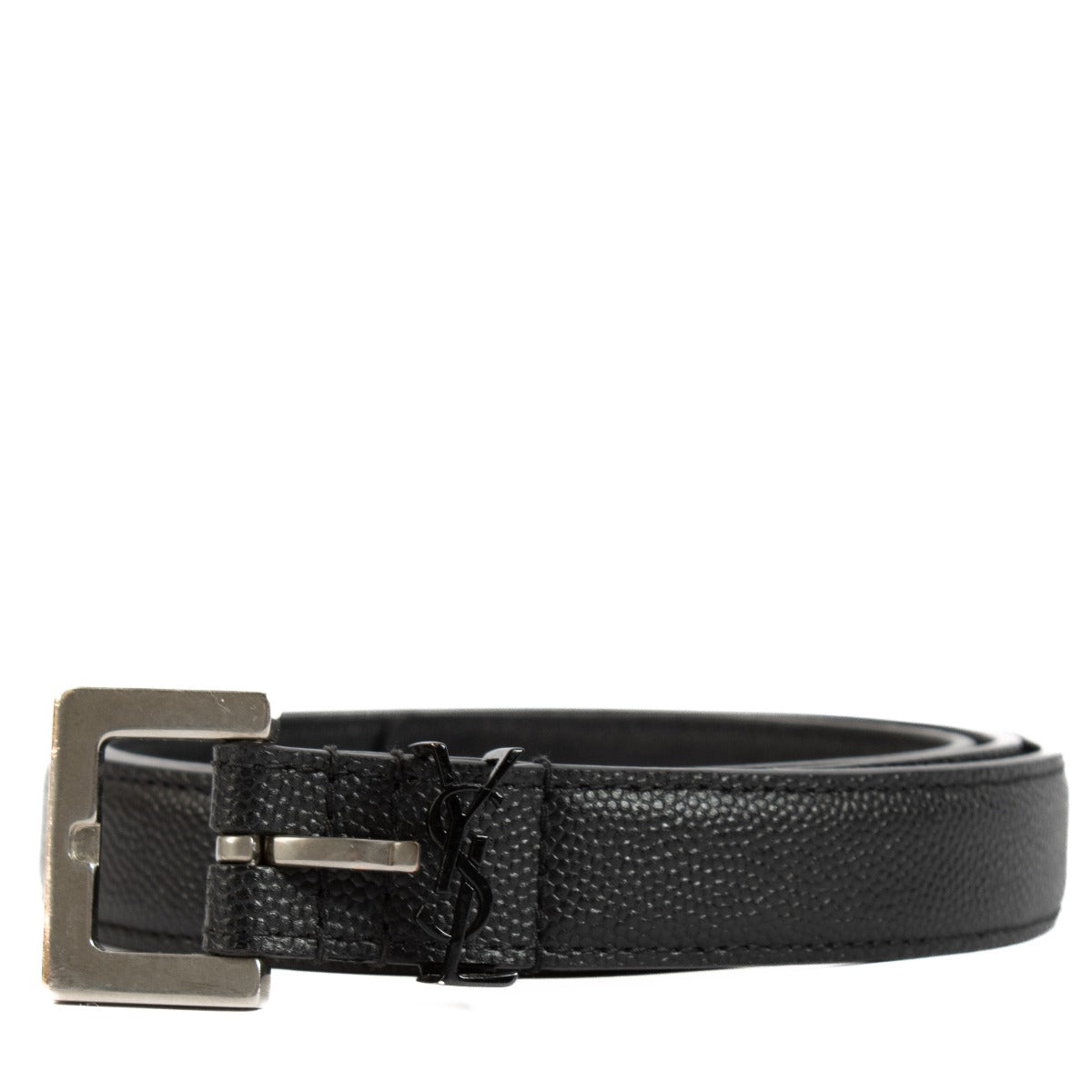 shop 100% authentic Saint Laurent Black Cassandre Belt - Size 75 on Labellov.com