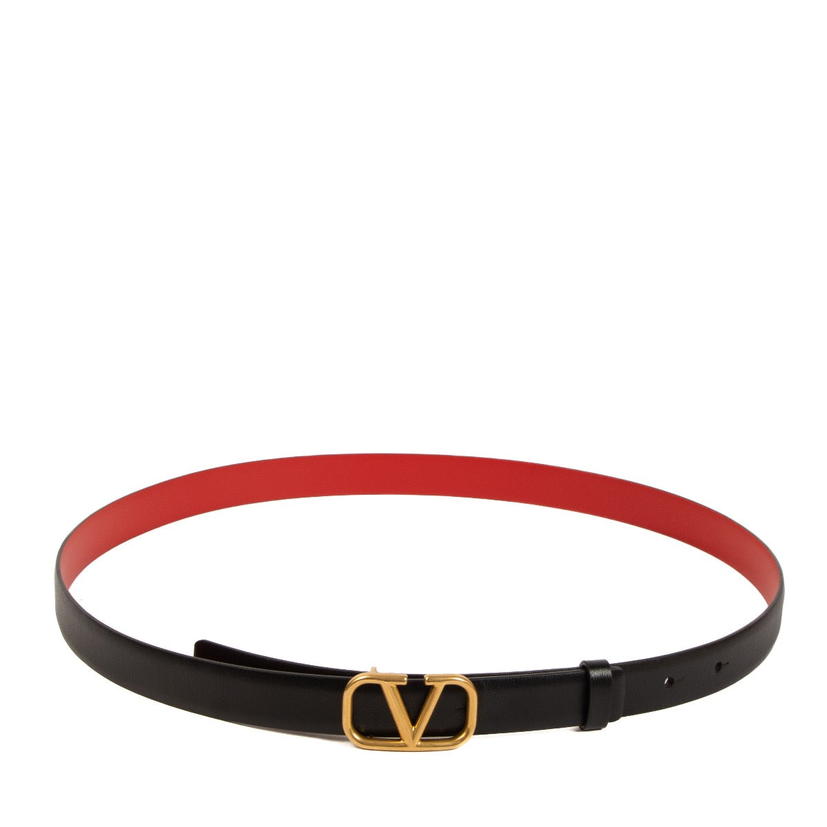 Shop 100% authentic second-hand Valentino Black And Red V-Logo Reversible Belt 20mm in Size 80 on Labellov.com
