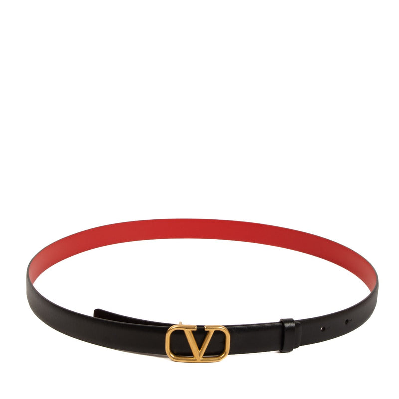 Shop 100% authentic second-hand Valentino Black And Red V-Logo Reversible Belt 20mm in Size 80 on Labellov.com