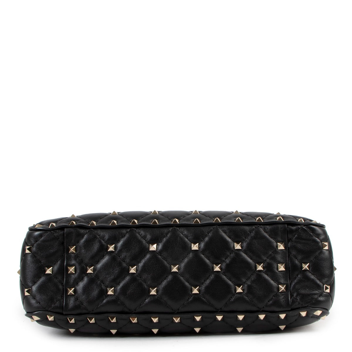 Valentino Garavani Black Medium Rockstud Spike Nappa Leather Bag