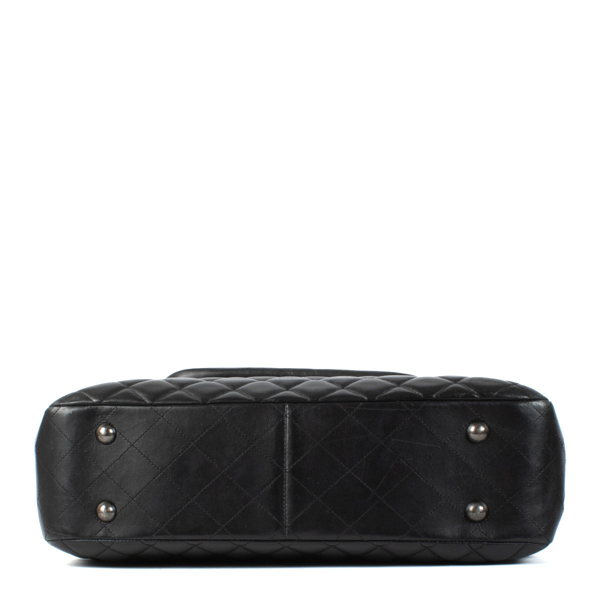 Sac cabas Chanel 15A Paris-Salzburg en agneau noir à poche frontale à rabat