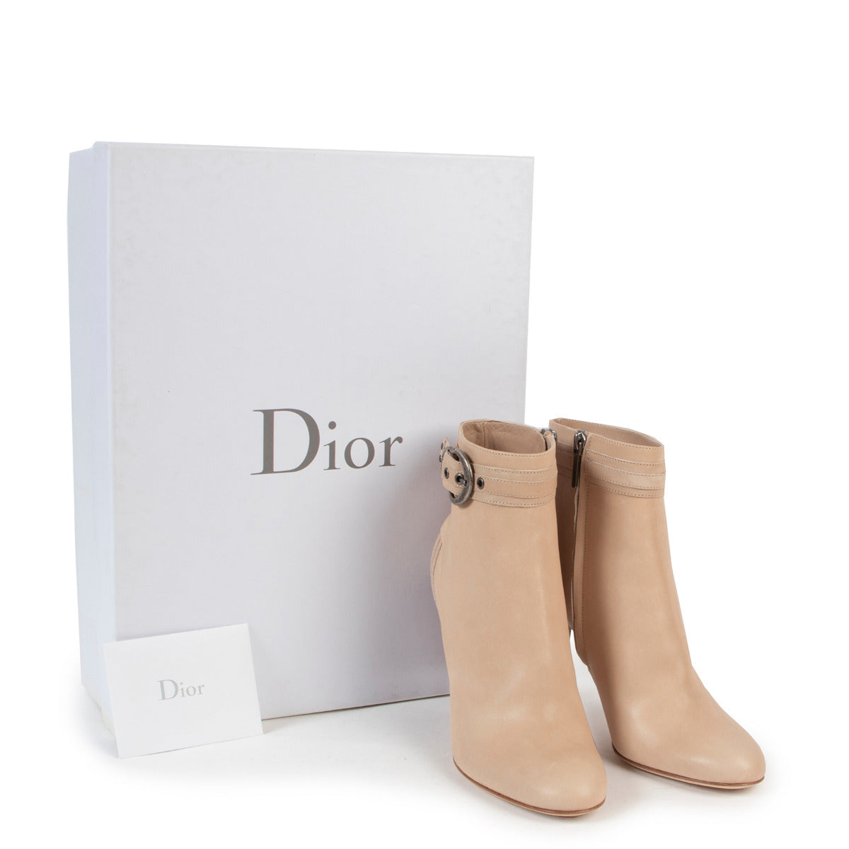 Christian Dior Beige Buckle Boots - size 39