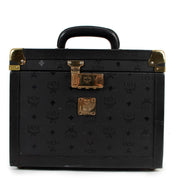 MCM Black Visetos Vintage Beauty Case Cosmetic Trunk