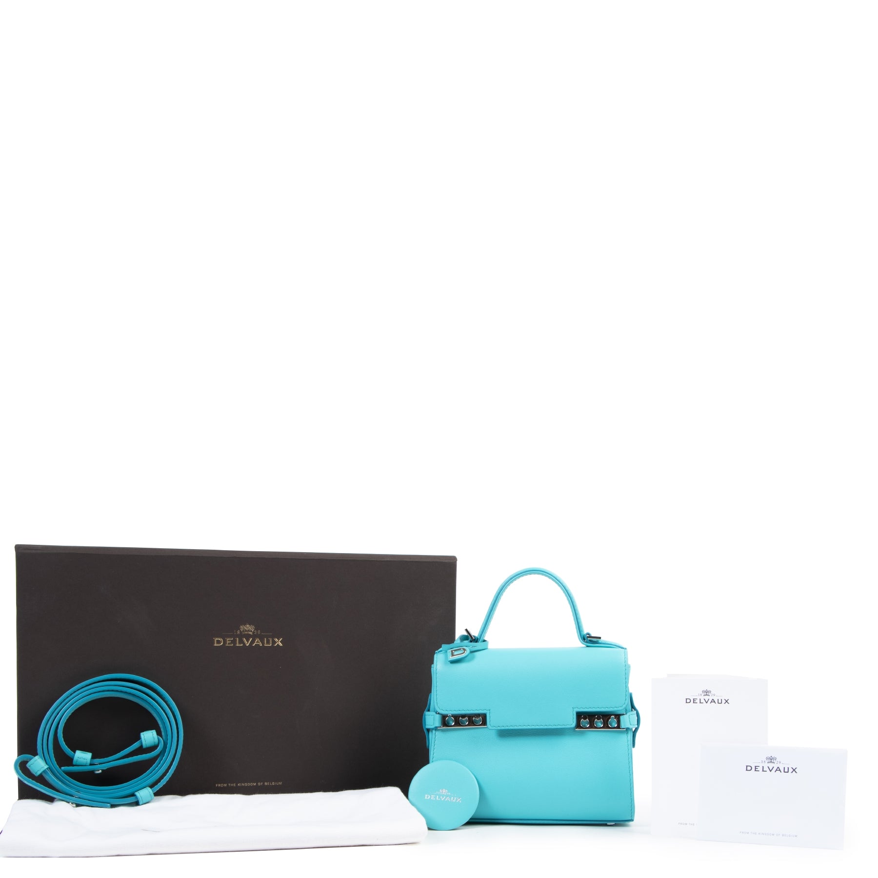 Delvaux Turquoise Tempête Micro Crossbody Bag