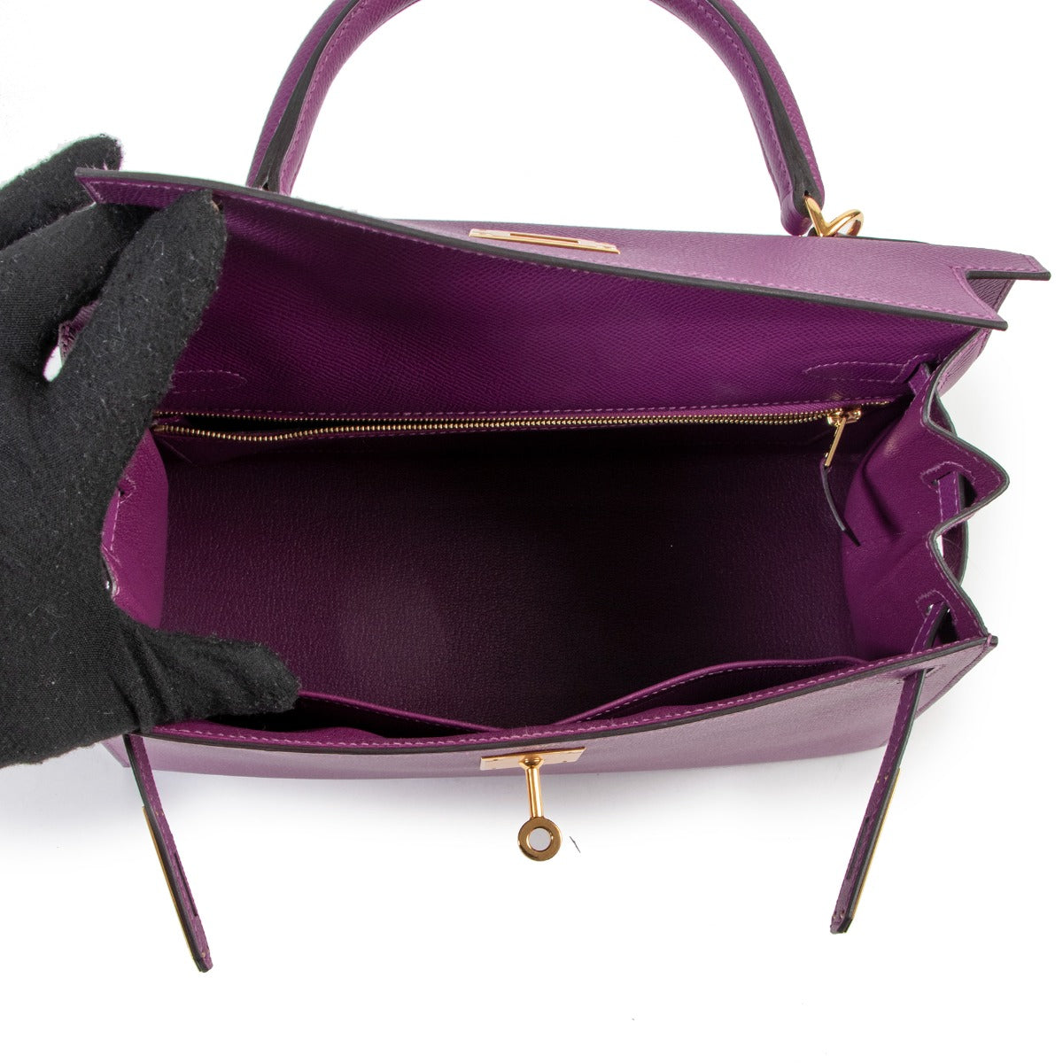 hermes kelly 28 epsom purple gold hardware