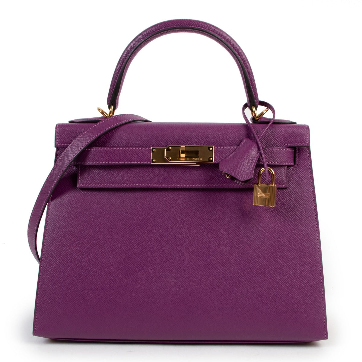 Shop authentic second hand luxury Hermès Kelly Sellier 28 Epsom Anemone GHW at Labellov