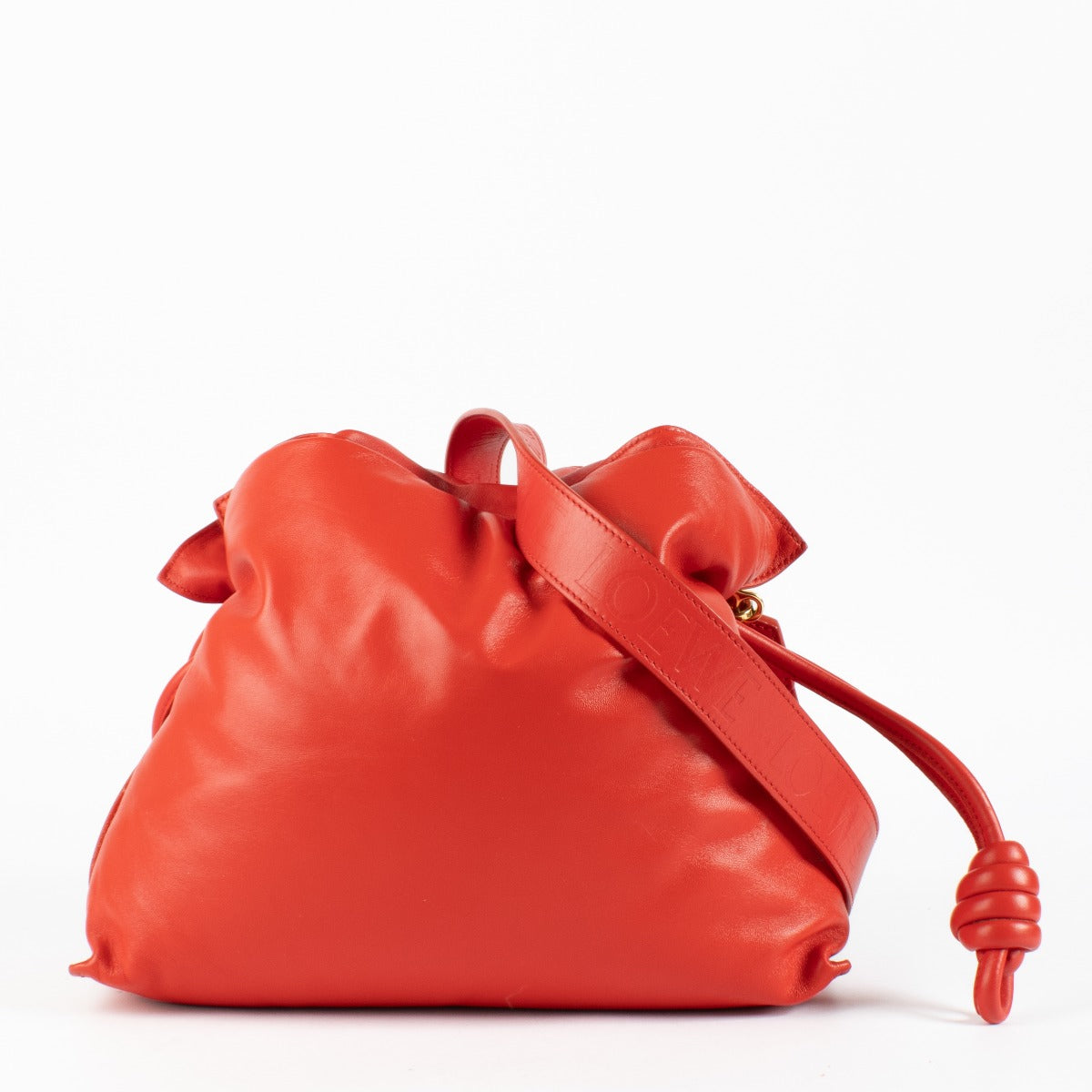 Authentic preloved Loewe Red Flamenco Puffer Bag on Labellov.com