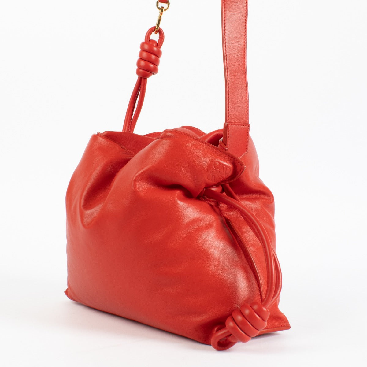 Authentic preloved Loewe Red Flamenco Puffer Bag on Labellov.com