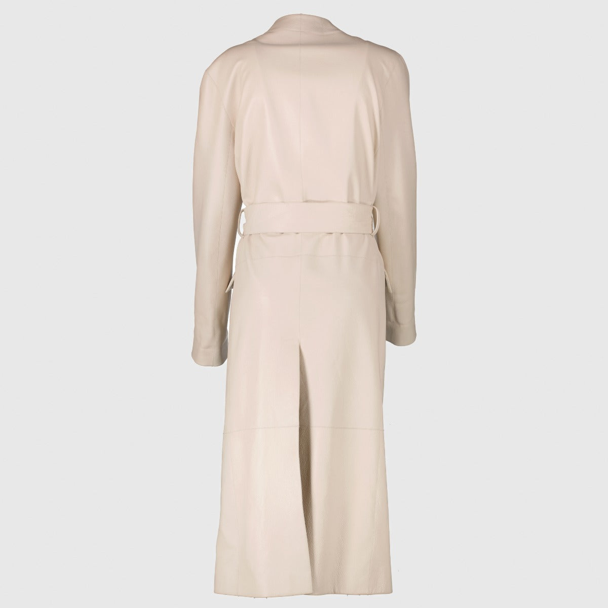 The Row Lente 2016 Witte Leren Jumo Coat met Ceintuur - Maat S