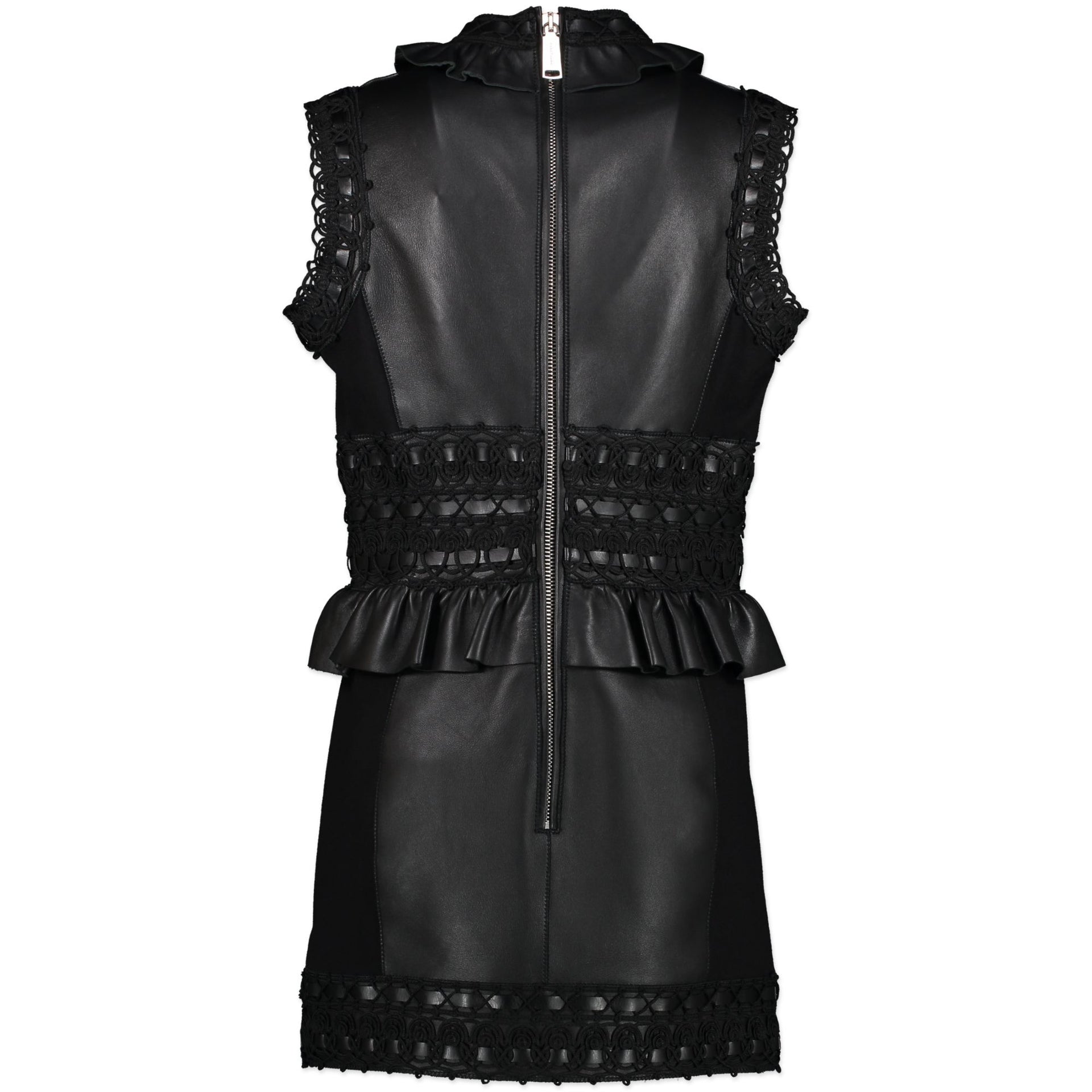 Dsuared2 Black Leather Mini Dress - It size 44