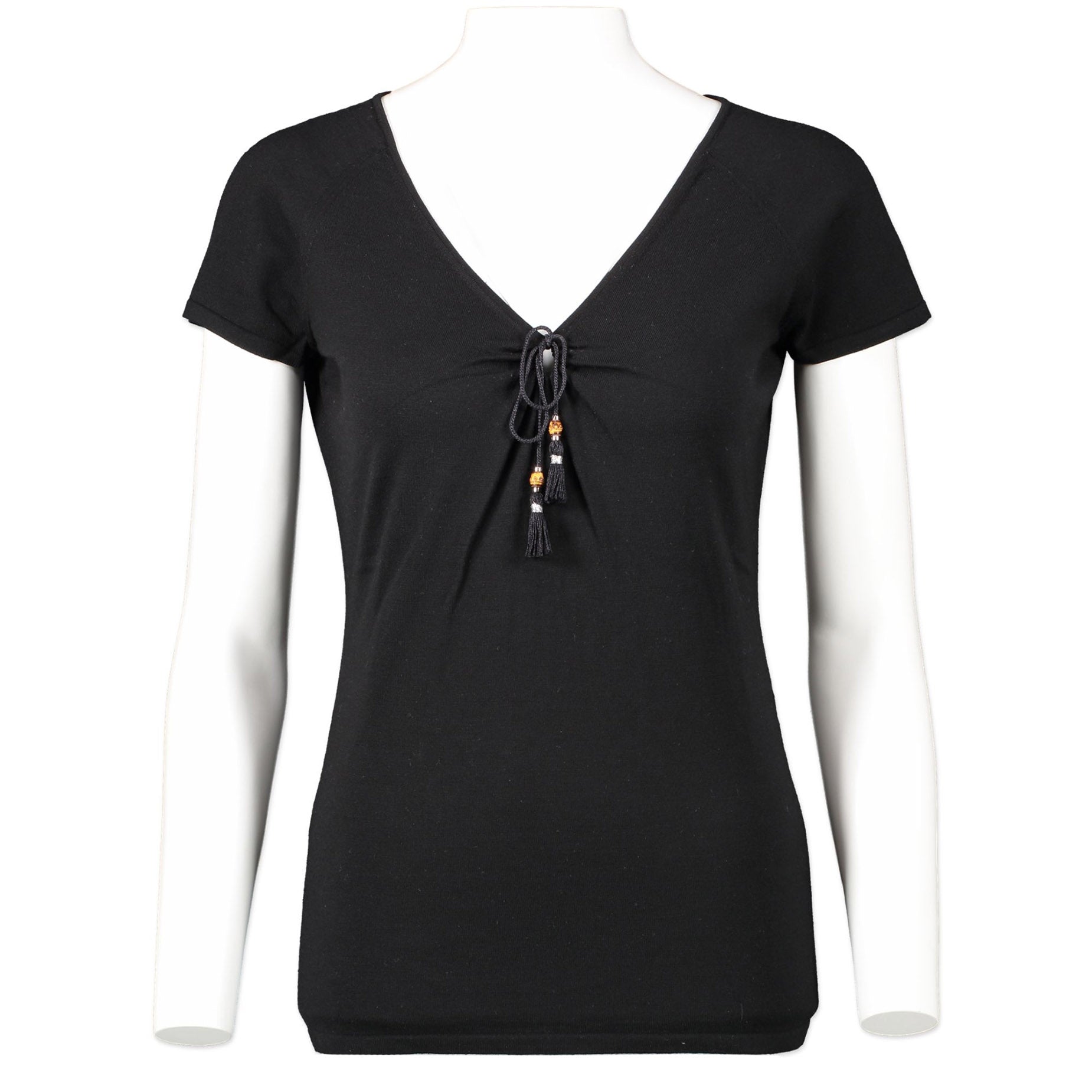 Authentieke Tweedehands Gucci Black Tassel Top juiste prijs veilig online winkelen luxe merken webshop Antwerpen België winkelen mode fashion