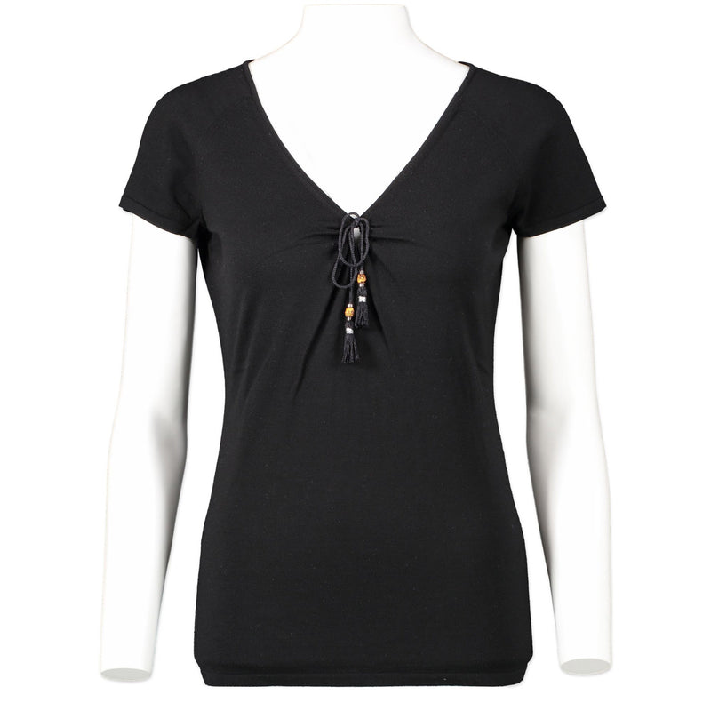 Authentieke Tweedehands Gucci Black Tassel Top juiste prijs veilig online winkelen luxe merken webshop Antwerpen België winkelen mode fashion
