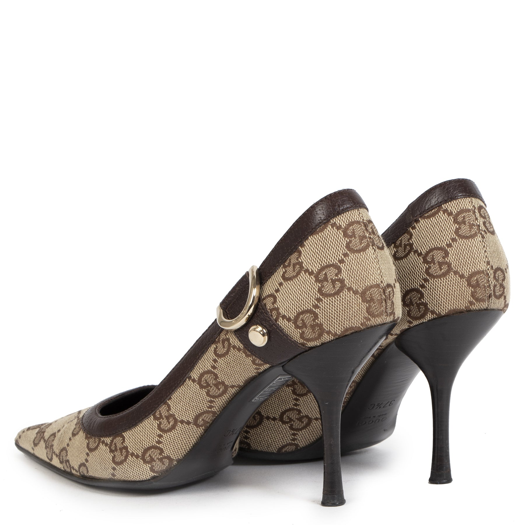 Authentique seconde main vintage Gucci Monogram Pumps- Size 37,5 achète en ligne webshop LabelLOV