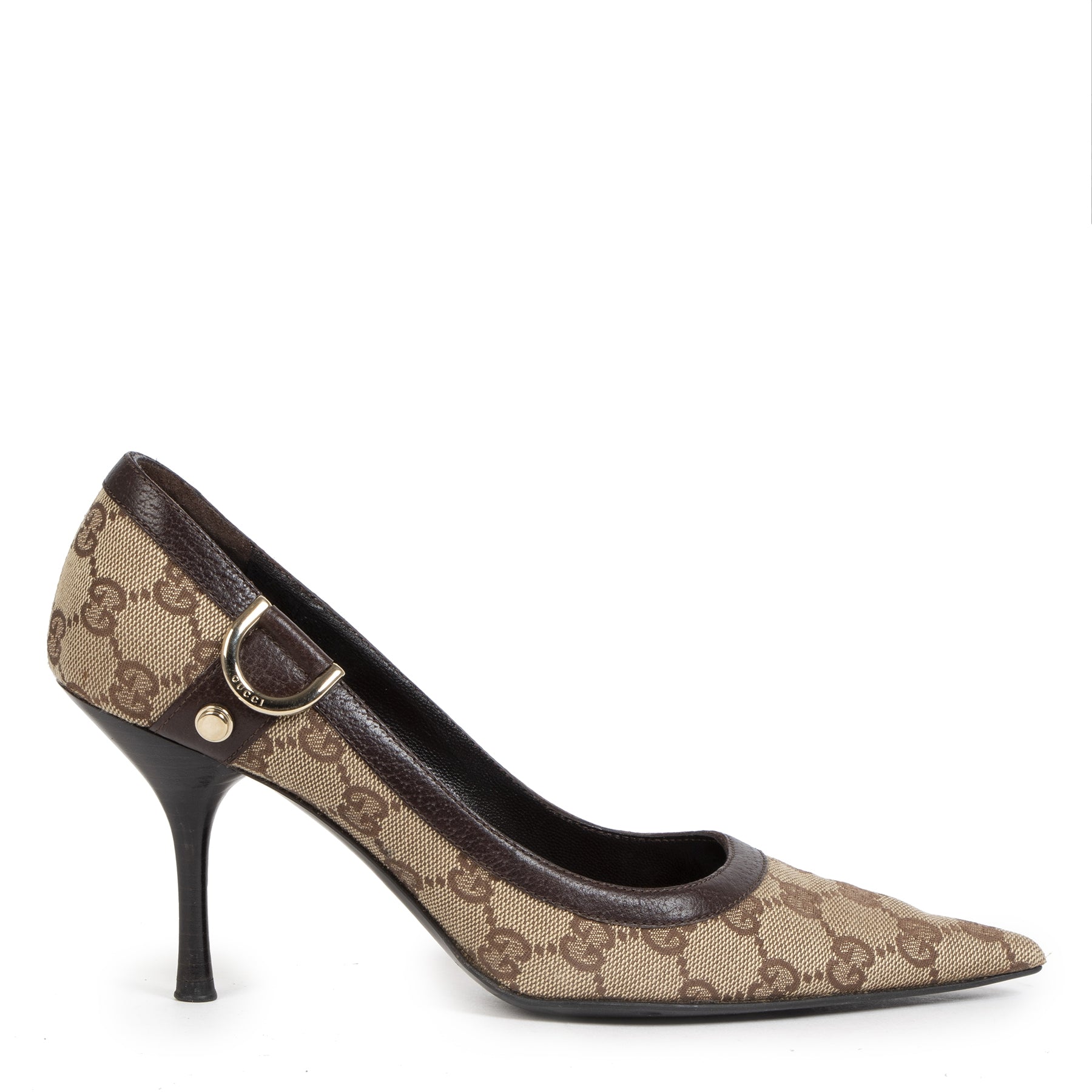 Authentic second-hand vintage Gucci Monogram Pumps- Size 37,5 buy online webshop LabelLOV