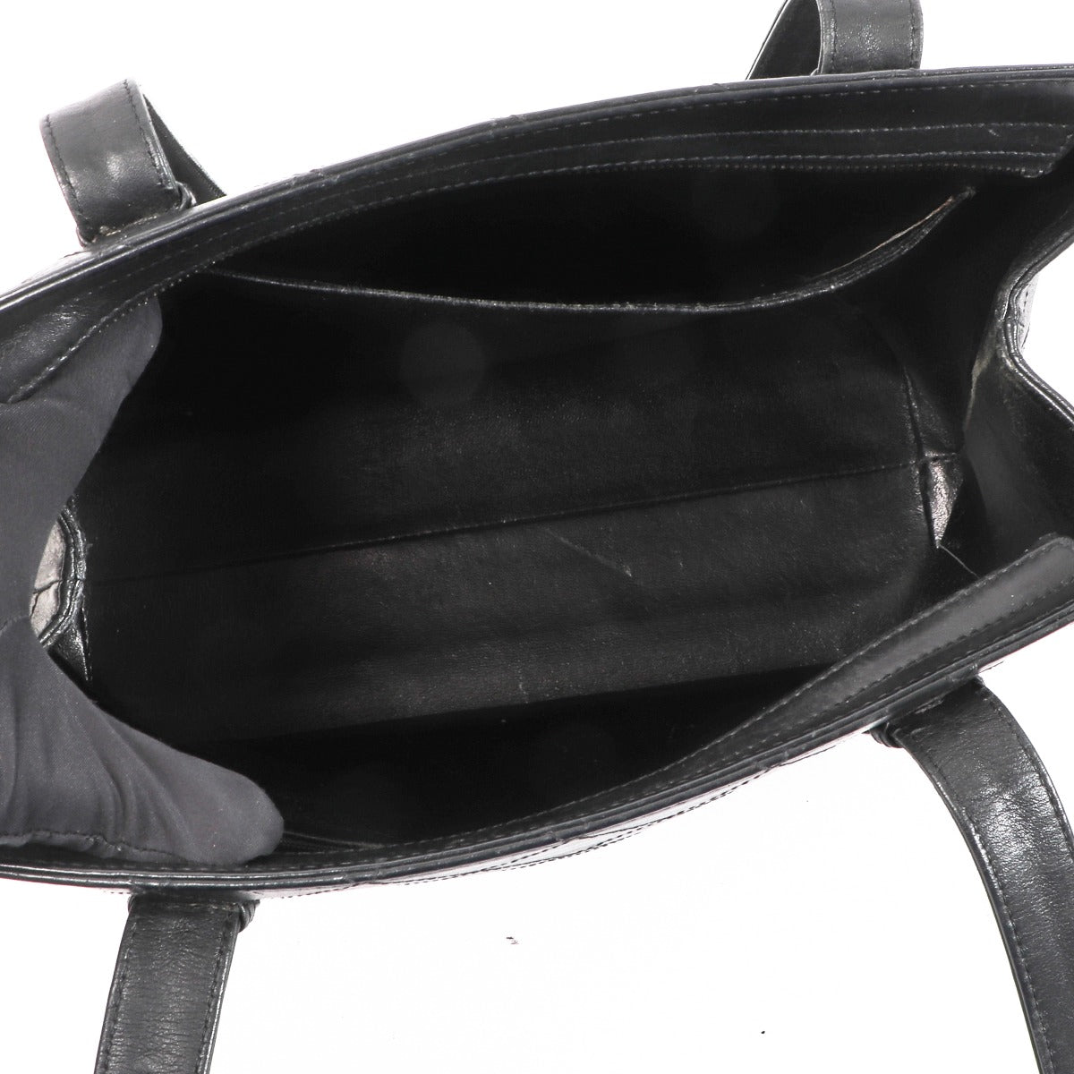 Sac Cabas Vintage Chanel en Cuir de Veau Matelassé Noir