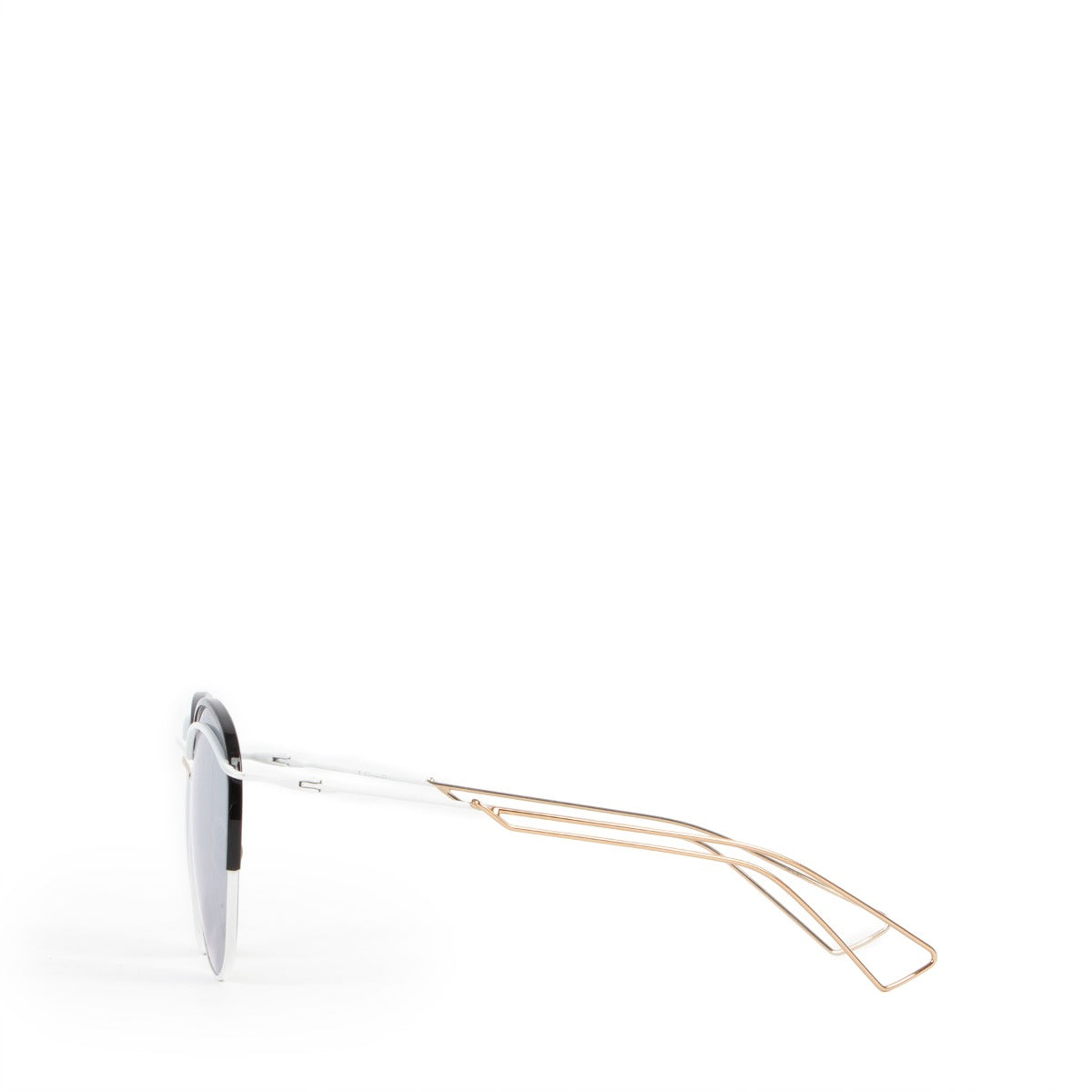Buy online authentic second hand Christian Dior White Dioround Sunglasses in very good condition at Labellov in Antwerp.
