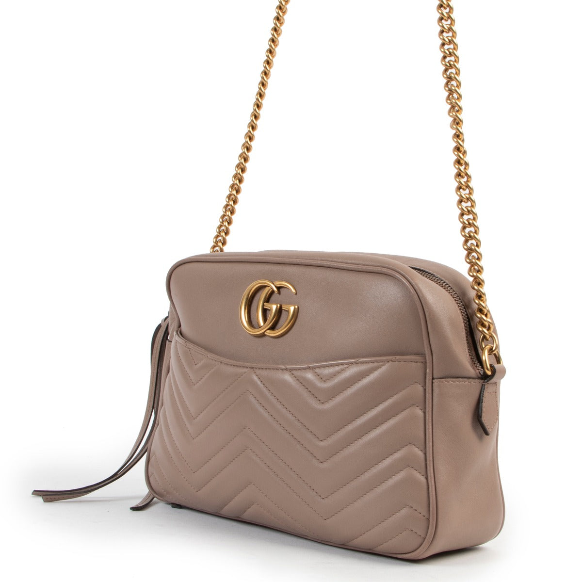 Gucci Dust Pink GG Marmont Crossbody at Labellov