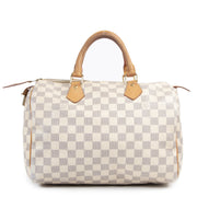 We buy and sell your authentic designer Louis Vuitton Speedy 30 Damier Azur