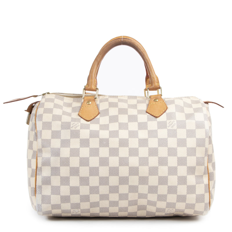 We buy and sell your authentic designer Louis Vuitton Speedy 30 Damier Azur