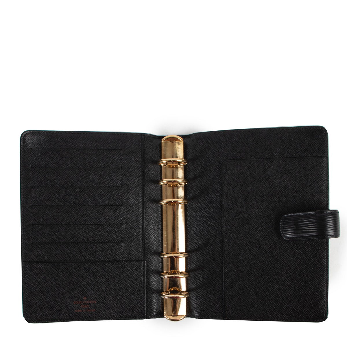 Louis Vuitton Zwarte Epi Medium Agenda-omslag