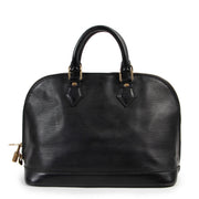 Shop safe online 100% authentic second hand Louis Vuitton Black Epi Leather Alma at the right price at labellov in Antwerp.