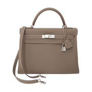 koop veilig online tweedehands Brand New Hermes Kelly 32 Etoupe Togo aan de beste prijs