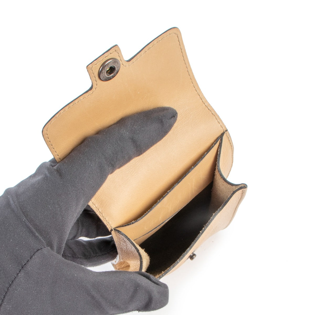 Deux de Delvaux Sand Leather Smartphone Holder