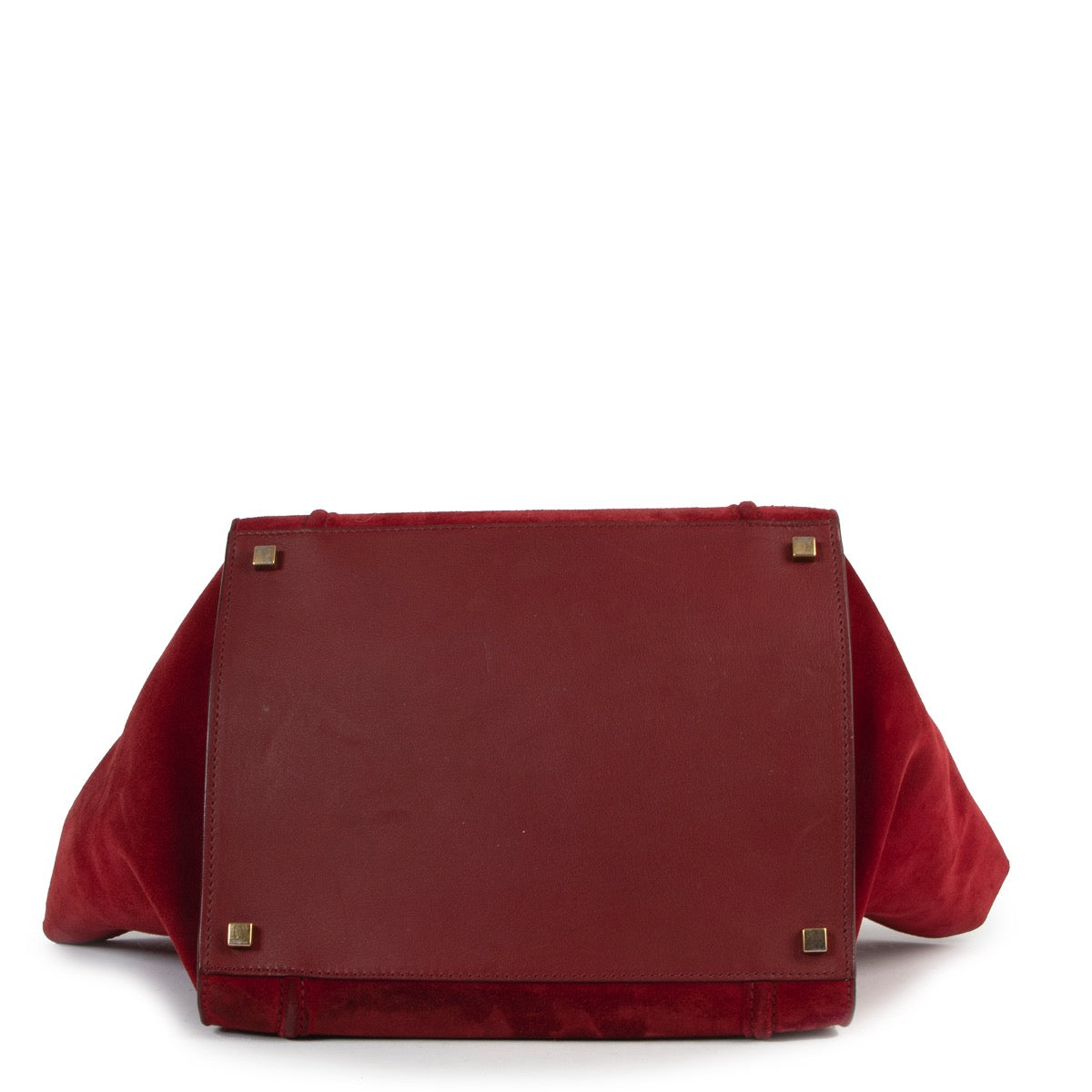 Shop safe online at Labellov in Antwerp this 100% authentic second hand Celine Burgundy Suede Medium Luggage Phantom