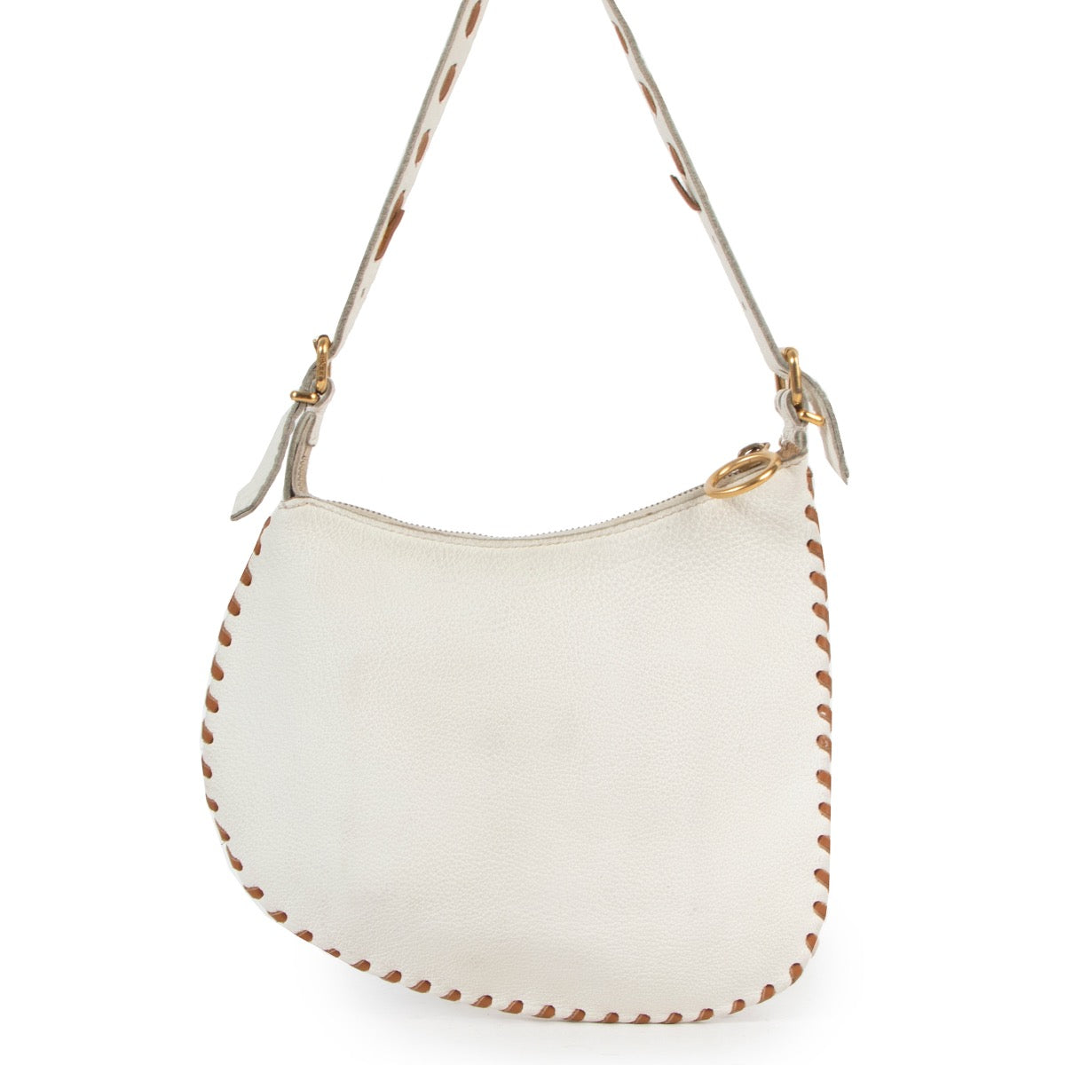 Shop safe online at Labellov in Antwerp this 100% authentic second hand Fendi White Leather Top Handle