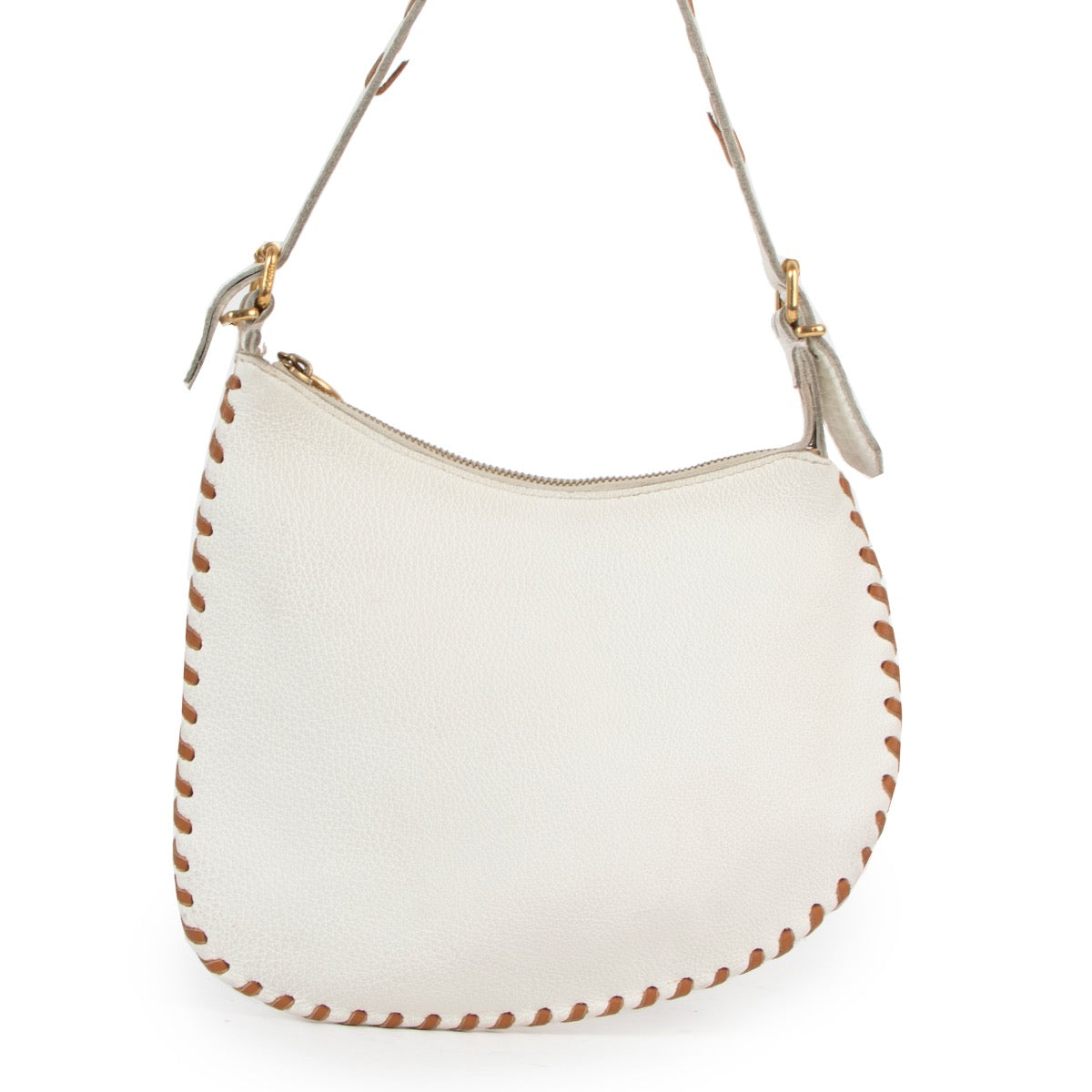 Shop safe online at Labellov in Antwerp this 100% authentic second hand Fendi White Leather Top Handle