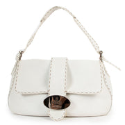 Fendi Selleria White Roman Leather Baguette Bag