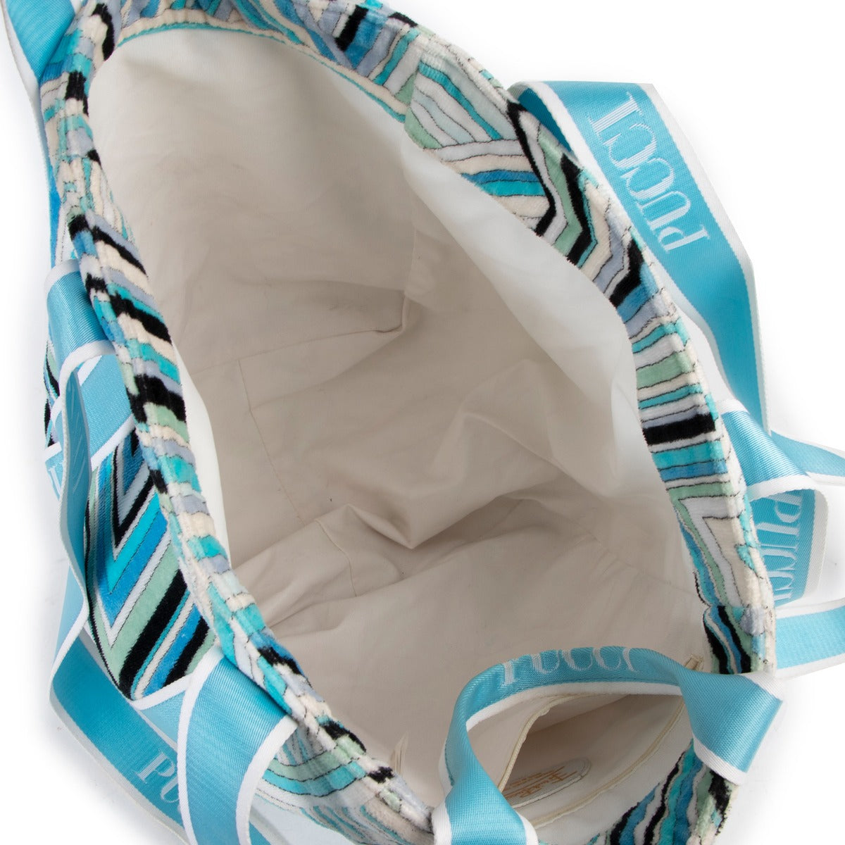 Pucci Blue Printed Terry Cloth Beach Bag