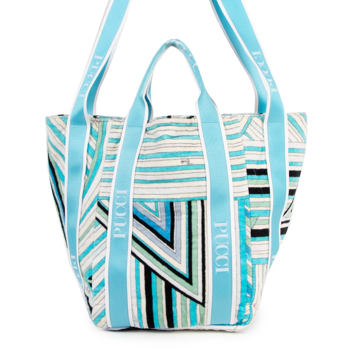 Pucci Blue Printed Terry Cloth Beach Bag