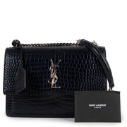 Saint Laurent Marine Crocodile-Embossed Sunset Medium Chain Bag