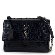 Saint Laurent Marine Crocodile-Embossed Sunset Medium Chain Bag