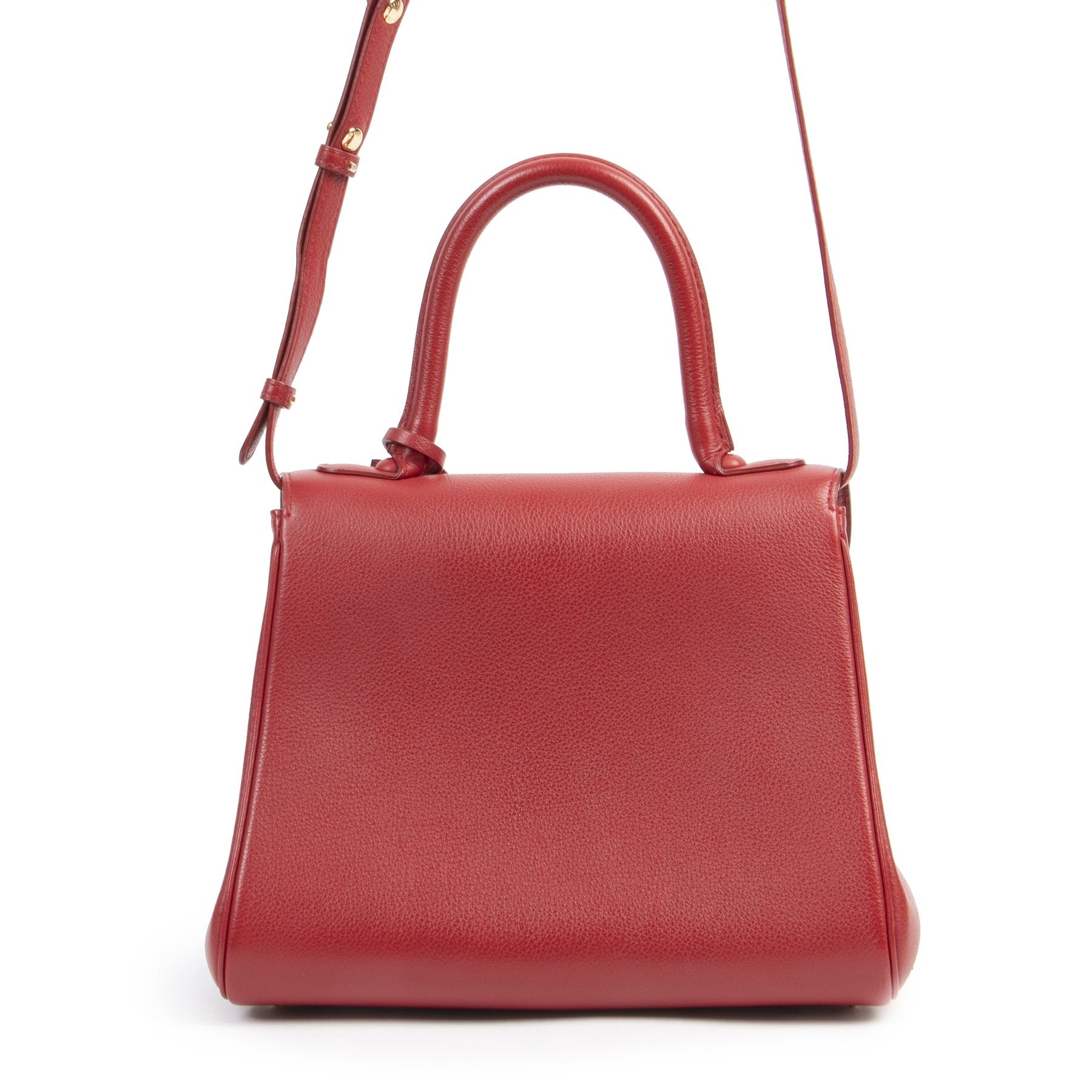Authentieke Tweedehands Delvaux Brick Red Brillant PM Handbag juiste prijs veilig online shoppen luxe merken webshop winkelen Antwerpen België mode fashion