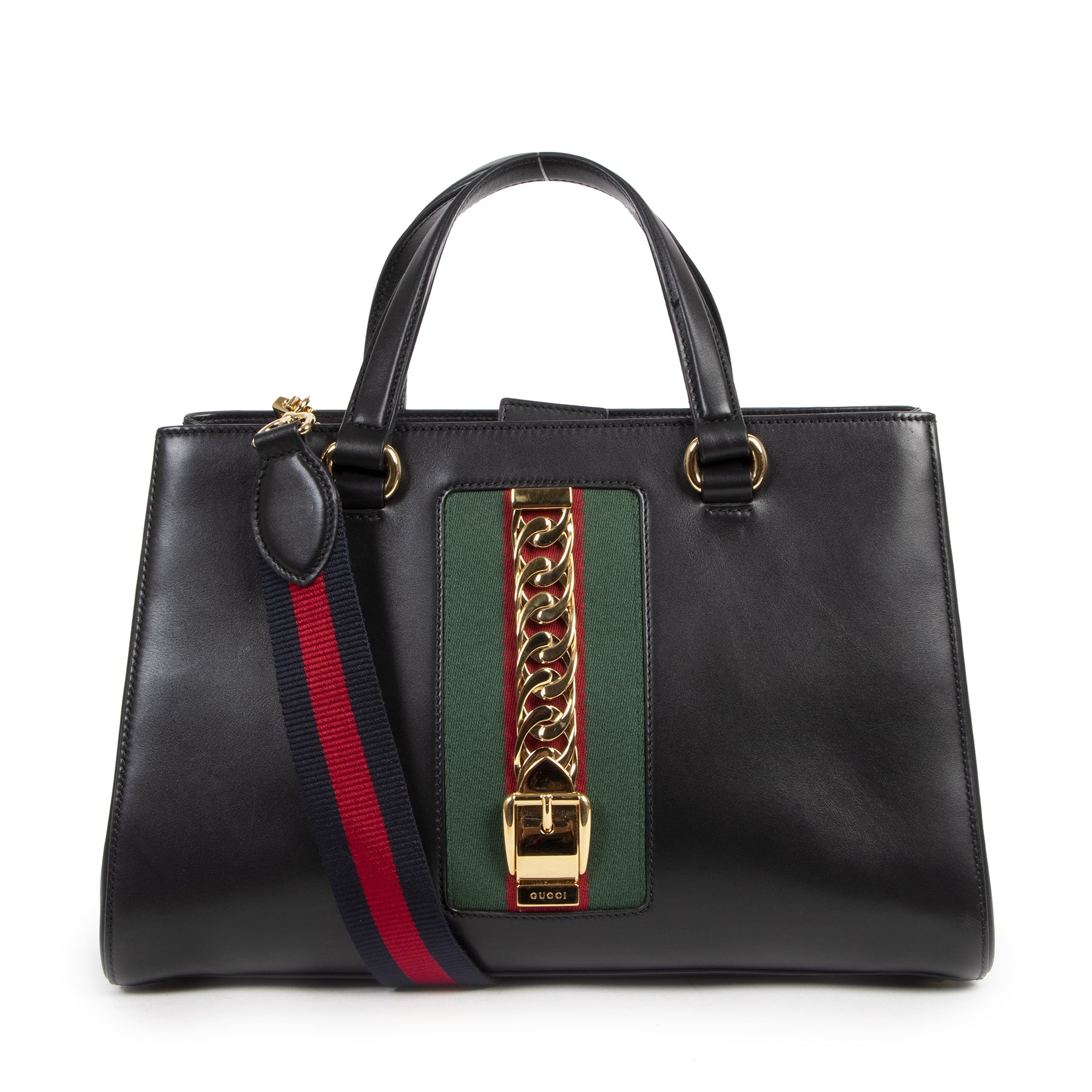 Authentic second-hand vintage Gucci Sylvie Black Shoulder Bag buy online webshop LabelLOV