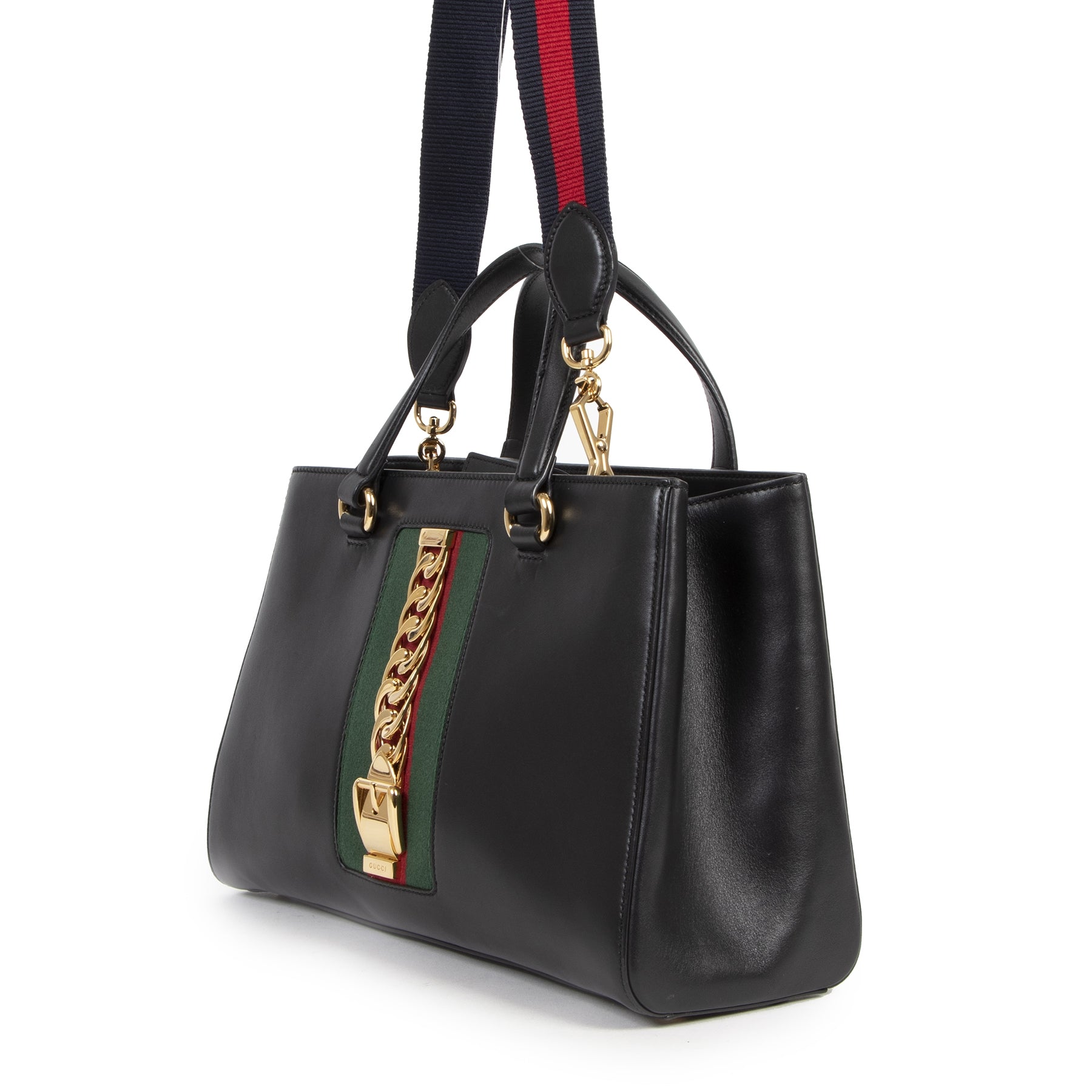 Authentique seconde-main vintage Gucci Sylvie Black Shoulder Bag achète en ligne webshop LabelLOV