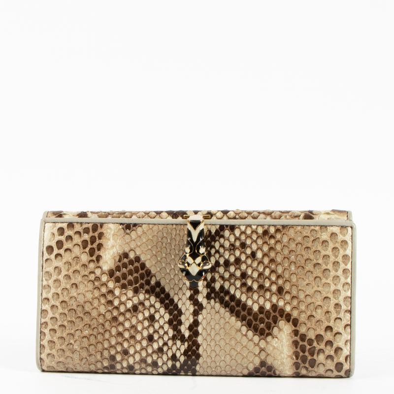 Gucci Beige Python Animalier Long Wallet