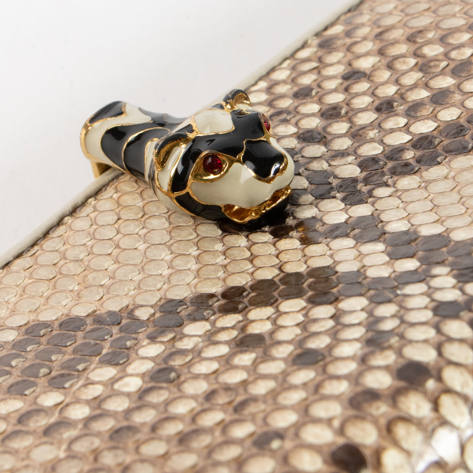 Gucci Beige Python Animalier Long Wallet