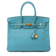 Hermès Birkin 35 Bleu Saint Cyr Taurillon Clemence GHW