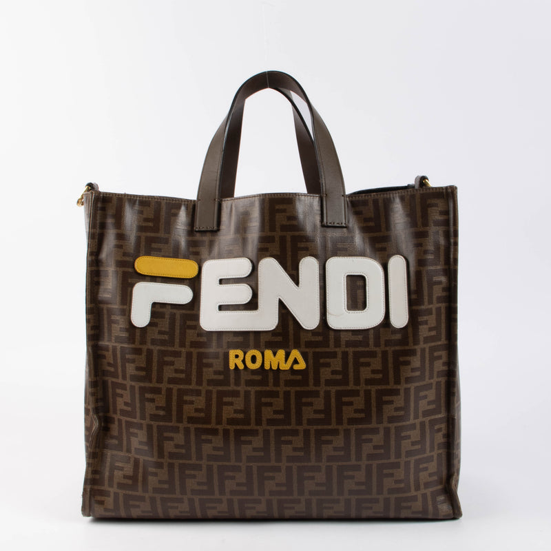 Shop this authentic Fendi Brown FF Mania Large Tote Bag pre-loved on labellov.com